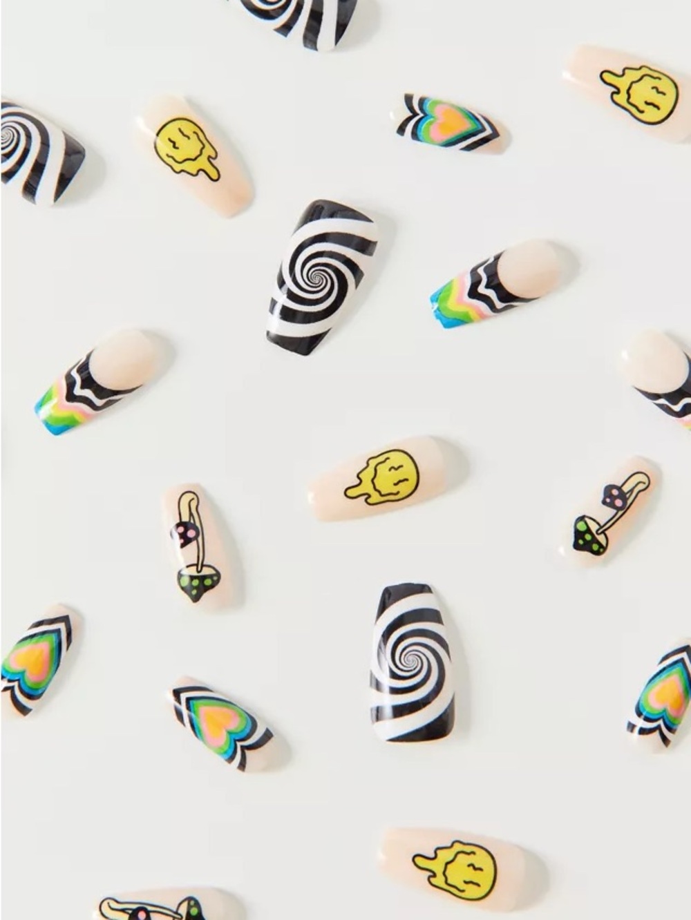 Psychedelic fake nails